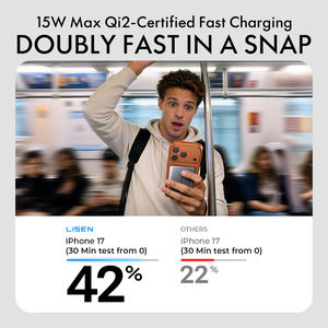 Lisen Nuevo <span class=keywords><strong>Cargador</strong></span> Inalámbrico Magnético Qi2 de 15W con Carga Rápida, Batería Externa <span class=keywords><strong>para</strong></span> Uso con Teléfonos Móviles Inteligentes iPhone 17 16 15 Pro Max - Product Image 2