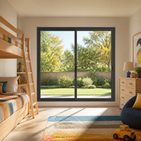 Ventanas Corredizas de Aluminio con Doble Acristalamiento y Aislamiento Térmico, Marco Estrecho, para Hoteles y Edificios, Venta al Por Mayor