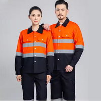 Vêtements de travail haute visibilité à manches longues pour l'été, respirants, 100% coton, avec bandes réfléchissantes, chemise et pantalon de travail pour hommes