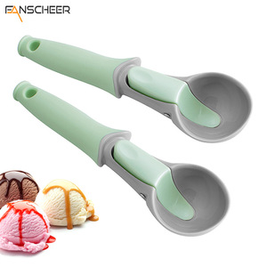 Plastic Ice Cream Scoop Light Green Comfortable Handle Manual Scooping Tool For Ice Cream And Fruit - Product Image 5