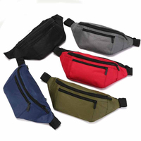 Riñonera Personalizable Roja de Ripstop con Cremallera, Impermeable, de Gran Capacidad, Unisex, con Logotipo Impreso para Boutique