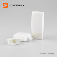 Récipient cosmétique carré de protection solaire quotidienne en plastique de 50ml Longway 15g emballage de bouteille à bouchon à vis sérigraphié
