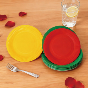 Assiette ronde en papier pour fête d'anniversaire colorée jetable - Product Image 2