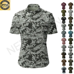 Chemise de soleil à séchage rapide pour homme, camouflage, UPF 50+, protection solaire, manches courtes, pour activités de plein air, pêche, randonnée, camping, sports - Product Image 1