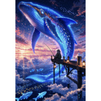 Kit de peinture diamant personnalisé Whales avec image, logo et emballage sur mesure, MOQ 1, Dropshipping, Forets ronds ou carrés de qualité supérieure