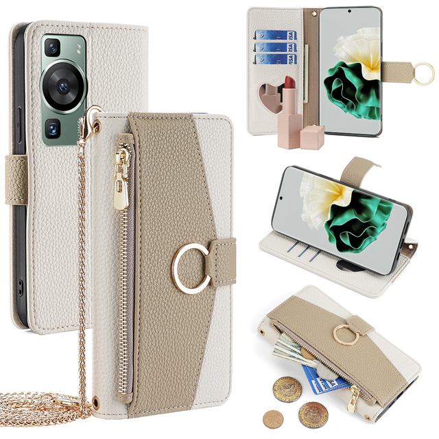 Fashion Crossbody Case for Huawei P60 P50 P40 P30 Pro P20 Lite P10 Wallet Flip Case for Huawei P60 CellPhone Accessories Phon
