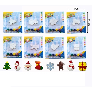 Kit de peinture sur plâtre DIY : Ensemble d'ornements en gypse à colorier (Bonhomme de neige, Arbre de Noël, Père Noël) – Activité créative <span class=keywords><strong>parent</strong></span>-enfant - Product Image 4