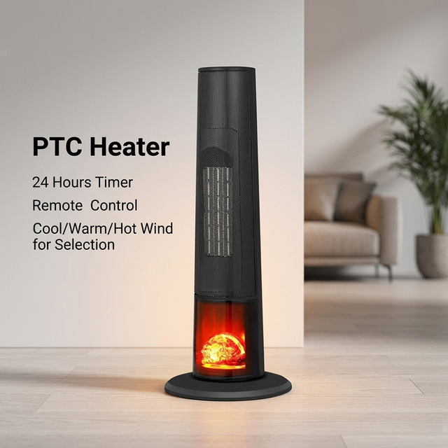 24 Hours Timer Electric Space Heater Tower PTC Heater for Whole Room Heating