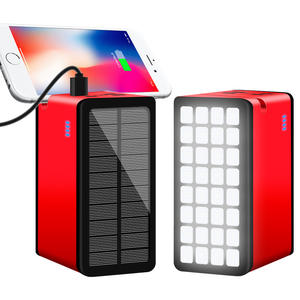 Banco de Energía Solar de 100000 mAh con Salida Tipo C, Rojo, para Carga de Teléfonos Móviles en Exteriores - Product Image 1