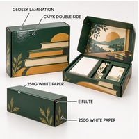 Boîte d'expédition en papier imprimé avec lamination brillante personnalisée, doublée d'éponge en carton ondulé E, pour bougies, clubs de lecture et e-commerce