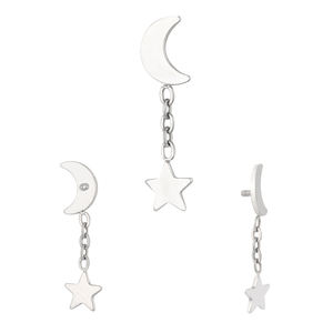 Fábrica Titanio Pendiente Piercing Cuerpo Joyería Roscado Interno Helix Labret Top Con Cuelga - Product Image 1