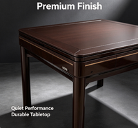 Table de Mahjong Automatique Marron avec Mélangeur Électrique pour Divertissement Familial et Fêtes à Domicile