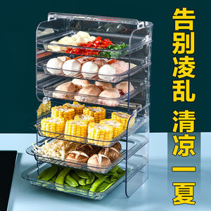 Multi Layer Transparent <b>Kitchen</b> Food Storage <b>Tray</b> Rectangle Wall Mounted 4 7 Compartments For Home Use - Product Image 5