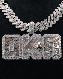 Colgante de Fútbol Personalizado en Oro de 9K/10K/14K, Cadena Cubana con Diamantes Cultivados en Laboratorio, Collar Hip Hop para Hombre, Certificado IGI/GIA - Product Image 1