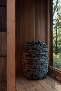 Sauna Exterior de Madera Maciza con Diseño Forestal, Vapor Seco de 6KW, Exterior de Tejas de Madera, Cabina de Spa Grande con Cristal para Patio Trasero - Product Image 4