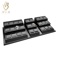 Plateau de présentation de bijoux en similicuir tout-en-un, logo personnalisé, plateaux de rangement pour bijoux