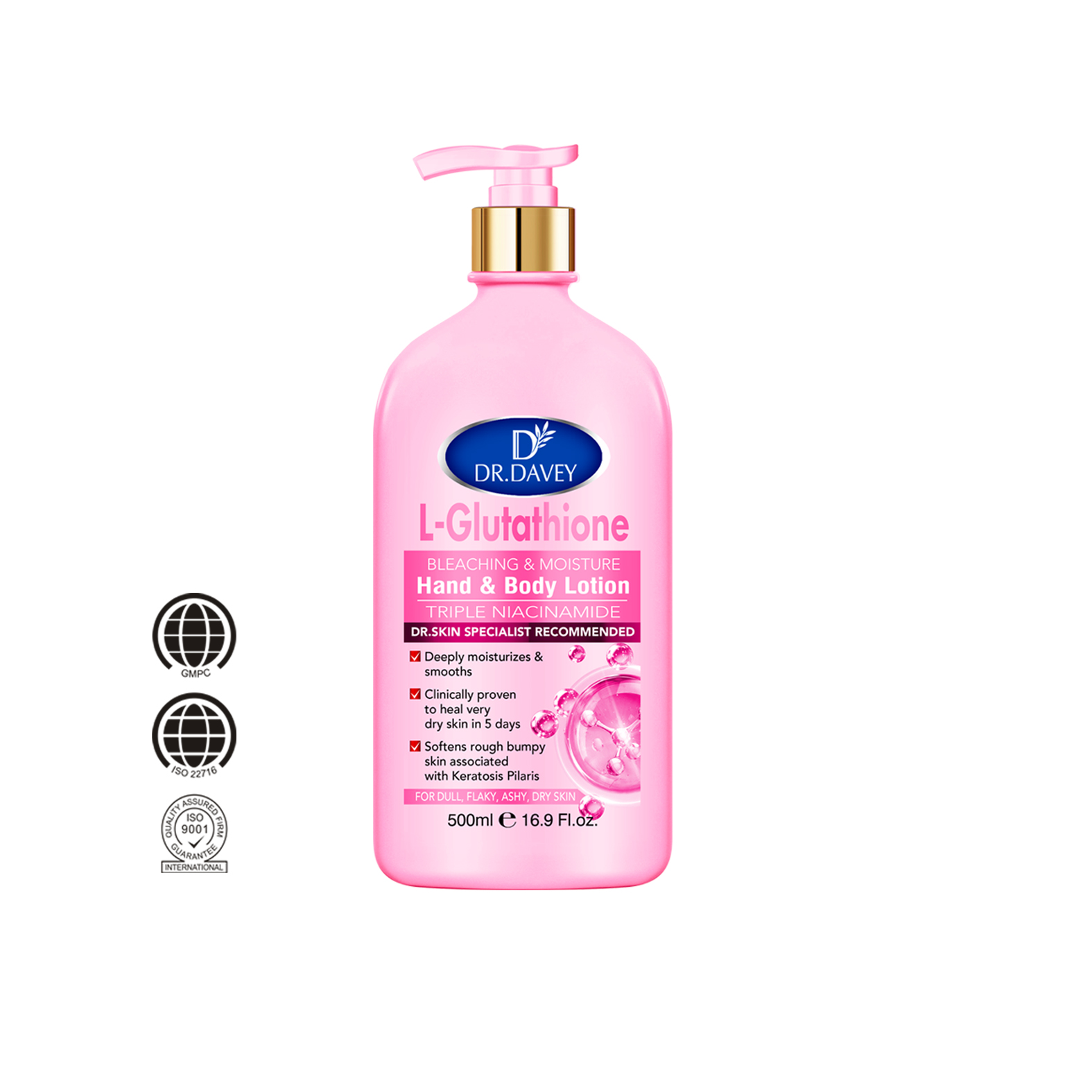 DR DAVEY Body Lotion OEM Bleaching L-Glutathione Triple Niacinamide Hand  Body Lotion
