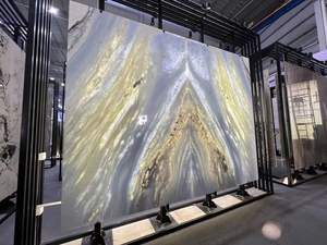 Ydstone แผ่นผนังหินอ่อน backlit แผ่นหินอ่อนสีฟ้าอ่อนคริสตัลสีฟ้าอ่อน - Product Image 6