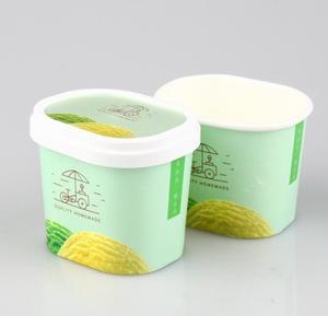 200ml 300ml 450ml Kem sữa chua <span class=keywords><strong>Container</strong></span> hình bầu dục kem với nắp - Product Image 5