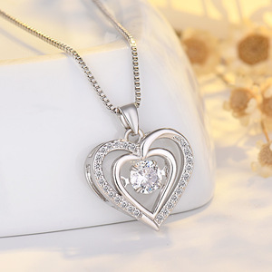 Collar con Colgante de Corazón Saltando Hexagrama, Regalo de San Valentín o Cumpleaños, Gargantillas y Collares para Mujer - Product Image 3