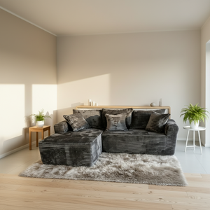 Sofá Moderno de Lujo Convertible en Forma de L, Tapizado, sin Estructura, Económico Conjunto de Sofá Seccional Modular de Tres Plazas - Product Image 2