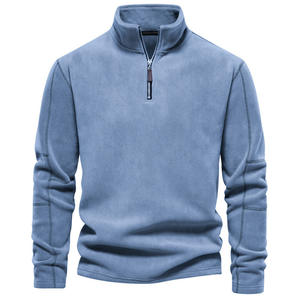 Di alta qualità autunno e inverno nuova felpa con cappuccio da uomo con collo alto mezza cerniera a maniche lunghe Pullover da uomo - Product Image 4