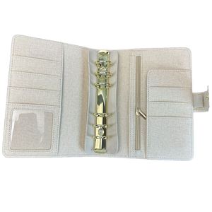 Custom <b>A6</b> Pu Leather Budget Planner Agenda Binder Loose-Leaf Children's Gifts Cash Storage Buckle Promotional Notebook - Product Image 1