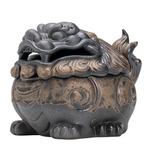 Quemador de Incienso Pixiu de Cerámica Hecho a Mano, Decoración Retro para Sala de Té, Adorno Zen para el Hogar, Origen Dehua, Parte Shangyan - Product Image 5