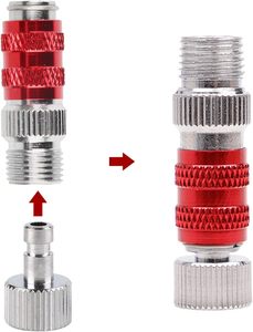 Conector Rápido de Aluminio para Aerógrafo EUSTACE, Cambio con un Toque, Conector de 1/8 de Pulgada, Color Rojo, 2 Piezas, China - Product Image 2