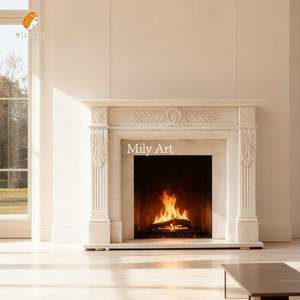 MILY - Marco <span class=keywords><strong>de</strong></span> <span class=keywords><strong>Chimenea</strong></span> <span class=keywords><strong>de</strong></span> Mármol Blanco Natural, Estilo Francés, Tallado a Mano, en Venta - Product Image 2