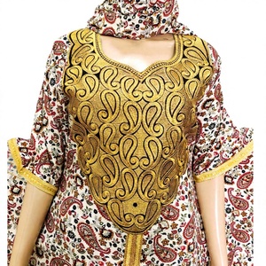 Vestido Abaya Maxi Estampado de Talla Grande para Mujer, Kaftán Árabe de Rayón con Cuello Abierto, Traje de Verano, Suministro al por Mayor, Sin Costuras, Corto - Product Image 1