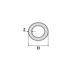 Tube brut extrudé en aluminium TT 40 x 2, alliage 6060 T5, dimensions 6x1-150x3mm, longueur 6000mm, pour utilisation avec - Product Image 6