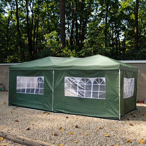 Tente pliante portable 3x6m avec parois latérales <span class=keywords><strong>en</strong></span> polyester enduit PA, structure <span class=keywords><strong>en</strong></span> acier métallique, <span class=keywords><strong>bois</strong></span> traité naturellement, auvent pliable pour voiture, utilisation <span class=keywords><strong>en</strong></span> extérieur - Product Image 3