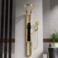 Panneau de douche LED multifonctionnel, colonne à cascade à poignée unique avec valve en céramique, ensemble de douche de salle de bain à effet pluie pour hôtels
