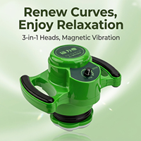 Masseur corporel électrique portatif 3-en-1, EU, ABS, acier inoxydable, têtes interchangeables, vitesse variable, vibration, amincissement magnétique