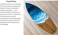 Résine de revêtement époxy DLD Crystal Clear-pour stratification en fibre de verre, matériau composite, peinture de bateau et planche de surf