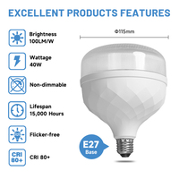 Ampoules LED en forme de T à culot E27/B22, 20W, 30W, 40W, 50W, 60W, AC85-265V, économie d'énergie, pour intérieur - Vente Flash