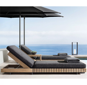 Tumbonas de madera de teca para exteriores, muebles de hotel, piscina relajante - Product Image 1