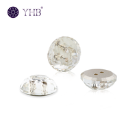 Boutons pression en métal de qualité supérieure, personnalisés, de forme ronde, avec surface en cristal bleu, pour veste