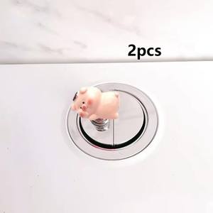 Boutons de réservoir d'eau Bouton de presse de toilette Protecteur d'ongle long Presseur de toilette cochon mignon Outils de presse de toilette multi-utiles - Product Image 4