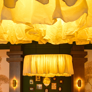 Modern Creative Pleated Fabric LED Pendant <strong>Light</strong> Rectangle <strong>Paper</strong> <strong>Shade</strong> 2700K Soft Warm White <strong>Ceiling</strong> Lamp Chandelier Dining Room - Product Image 5