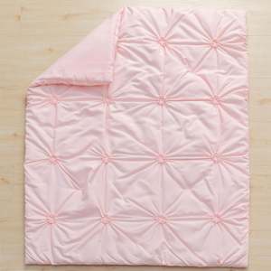 Pinch Pleat <b>Baby</b> Crib Bedding Set 3PCs Boho Crib <b>Comforter</b> Set Pink Include Quilted <b>Comforter</b> Crib Skirt and Sheet - Product Image 5