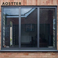 Ventana Corredera de Aluminio Moderna y Minimalista AOSTTER con IGU Resistente a Impactos y Herrajes de Seguridad Ocultos para Áreas Urbanas