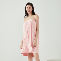 Serviette gaufrée de luxe imprimée en microfibre polaire corail, couleur unie, pour le bain et le spa