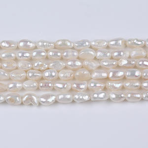 Perles d'eau douce brillantes double face de forme baroque de 3 à 11 mm pour collier ou bracelet DIY, lot de perles en vrac - Product Image 1