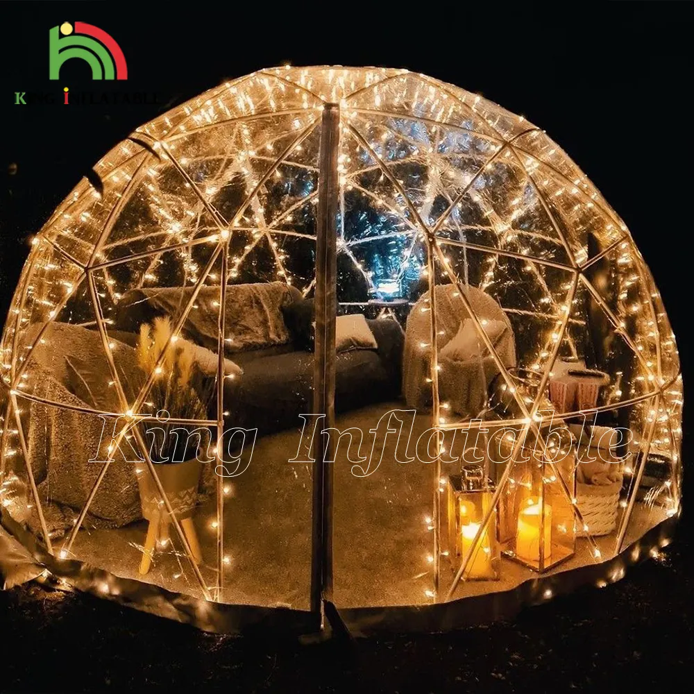 Carpa de domo geodésica, marquesina de marco de acero de 6m para restaurante Stargazing