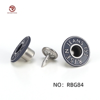 Kancing Kuningan Mewah Grosir dengan Rivet Double PIN Logam untuk Jaket Jeans Warna/Ukuran/Logo Dapat Disesuaikan Bersertifikat ISO9001