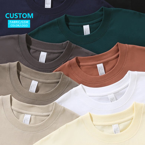 T-shirt da uomo personalizzata all'ingrosso, 260 g/m², stampa logo a puff, grafica super, 100% cotone, tinta unita, personalizzabile - Product Image 1