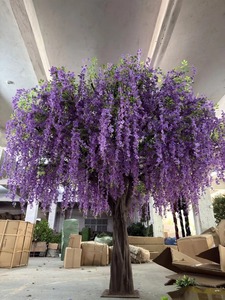 Arbre à fleurs de glycine artificielle en soie, grand arbre à fleurs violettes, décoration de mariage, paysage, arbre de glycine artificiel - Product Image 6