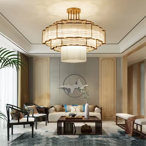 Luminaire suspendu en cristal doré personnalisé pour hôtel style chinois Lustre en cristal haut plafond de luxe à led - Product Image 5